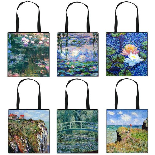 storage bags vintage painting water lily / lotus print totes bag monet women handbag ladies canvas travel shoulder portable shopping
storage bags vintage painting water lily / lotus print totes bag monet women handbag ladies canvas travel shoulder portable shopping