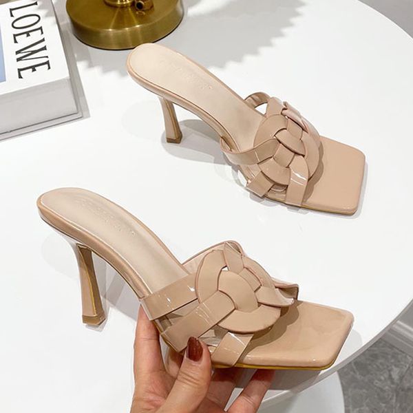 2021 new women slippers thin high heels sandals slippers shoes for woman weave square toe high heels slides party slippers, Black
2021 new women slippers thin high heels sandals slippers shoes for woman weave square toe high heels slides party slippers, Black