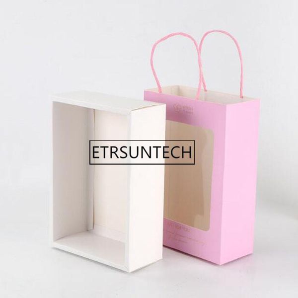 gift wrap 100pcs pink paper bags with clear window flower bouquet packaging bag hand box
gift wrap 100pcs pink paper bags with clear window flower bouquet packaging bag hand box