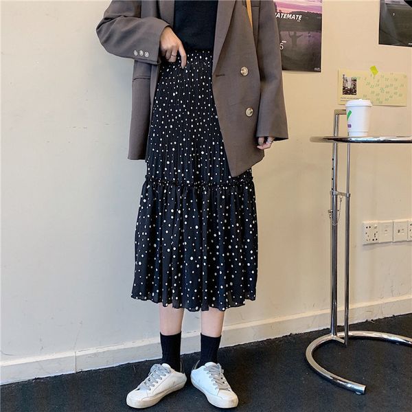 fresh print floral polka dots chiffon feminine elastic-waist streetwear women pleated ruffles a-line cake skirts 210421, Black
fresh print floral polka dots chiffon feminine elastic-waist streetwear women pleated ruffles a-line cake skirts 210421, Black