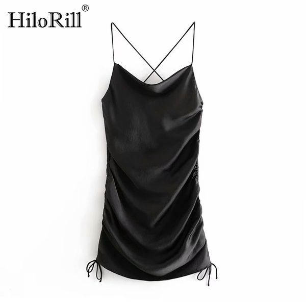 women satin spaghetti strap mini party dress sleeveless black es bow drawstring backless club 210508, Black;gray
women satin spaghetti strap mini party dress sleeveless black es bow drawstring backless club 210508, Black;gray