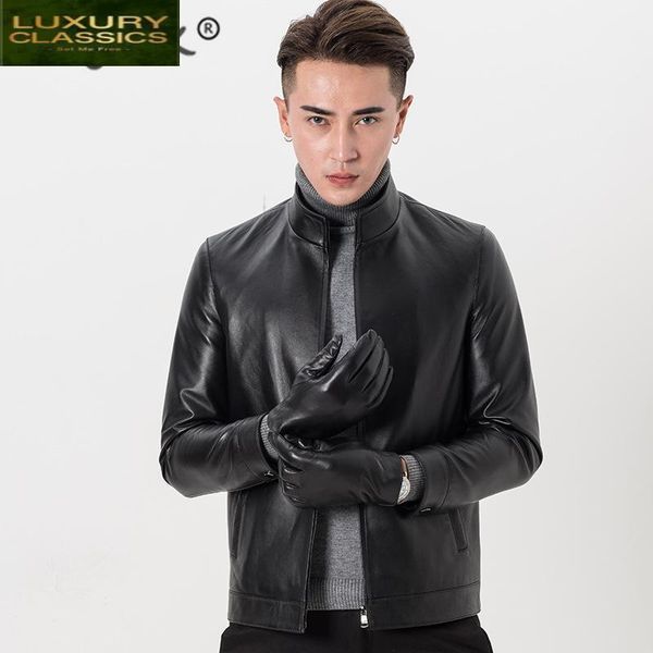 men's leather & faux jacket fashion genuine men clothes 2021 streetwear mens autumn sheepskin coat casual slim fit moto jackets 82034, Black
men's leather & faux jacket fashion genuine men clothes 2021 streetwear mens autumn sheepskin coat casual slim fit moto jackets 82034, Black
