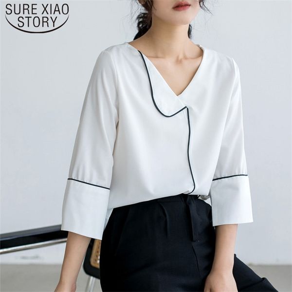 casual chiffon blouse white black three quarter loose stitching summer for women and 5251 50 210506
casual chiffon blouse white black three quarter loose stitching summer for women and 5251 50 210506