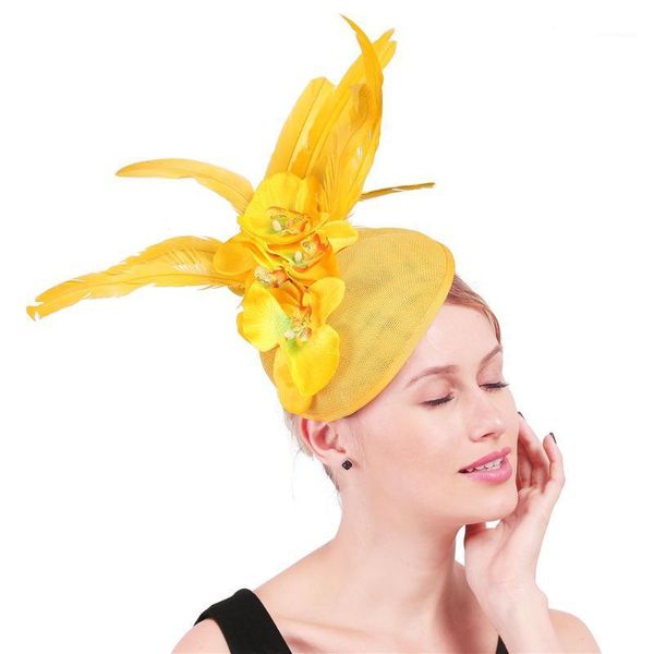 elegant womens fascinators yellow derby hat flower for lady sinamay church hats big brim fedoras wedding party dress xmf3201
elegant womens fascinators yellow derby hat flower for lady sinamay church hats big brim fedoras wedding party dress xmf3201