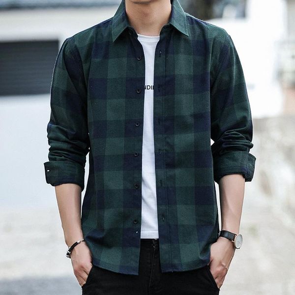 men's casual shirts long-sleeved shirt men's lapel spring autumn 2021 outer wear korean style trendy plaid mens clothing, White;black
men's casual shirts long-sleeved shirt men's lapel spring autumn 2021 outer wear korean style trendy plaid mens clothing, White;black