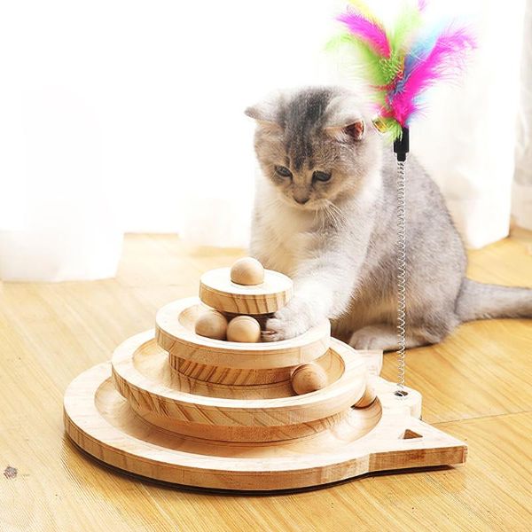 cat toys wooden toy multilayer rotating track ball game turntable pet interactive intellectual funny scratcher
cat toys wooden toy multilayer rotating track ball game turntable pet interactive intellectual funny scratcher