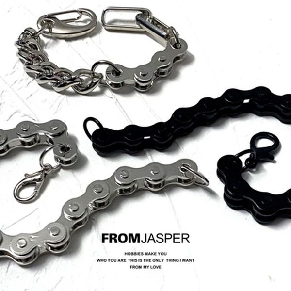 link, chain hip hop metal design fashion retro punk bicycle couple men and women personality lobster-claw-clasps bracelet, Black
link, chain hip hop metal design fashion retro punk bicycle couple men and women personality lobster-claw-clasps bracelet, Black