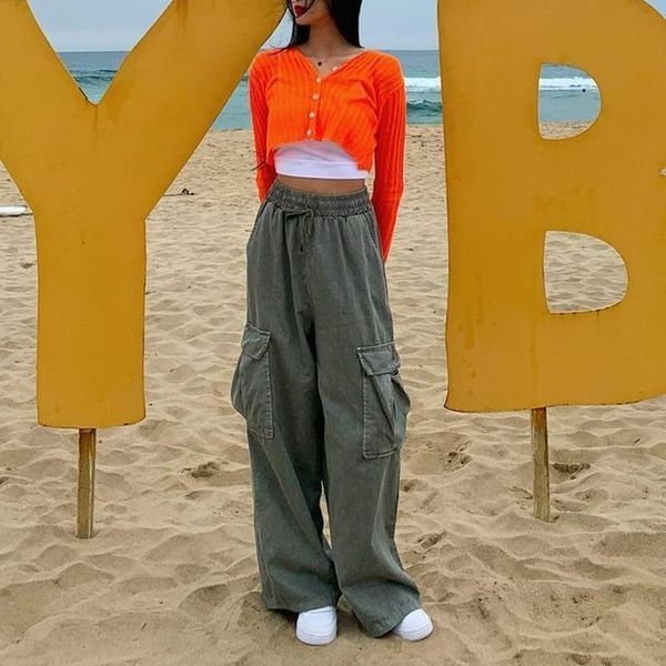 women's pants & capris houzhou autumn harajuku chic cargo women vintage casual wide leg high waist baggy trousers female korean cotton, Black;white
women's pants & capris houzhou autumn harajuku chic cargo women vintage casual wide leg high waist baggy trousers female korean cotton, Black;white