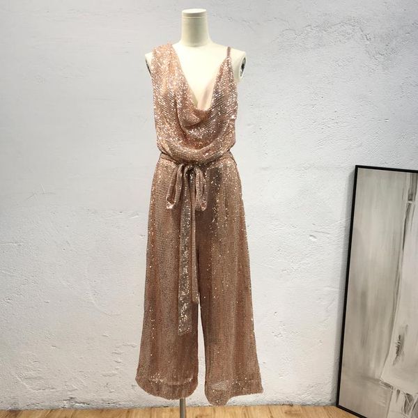 women's jumpsuits & rompers cakucool summer women golden sequined overalls v-neck off shoulder shimmer slim sashes wide leg jumpsuit, Black;white
women's jumpsuits & rompers cakucool summer women golden sequined overalls v-neck off shoulder shimmer slim sashes wide leg jumpsuit, Black;white