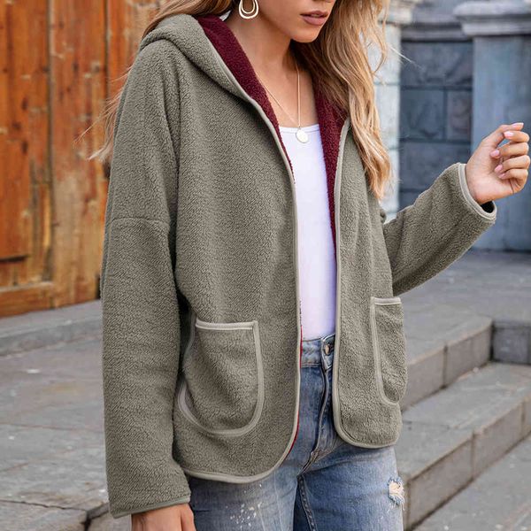 fashion trends ladies' sweaters autumn and winter foam veet casual hooded sweater plush color matching coat large women's clothing, Black
fashion trends ladies' sweaters autumn and winter foam veet casual hooded sweater plush color matching coat large women's clothing, Black