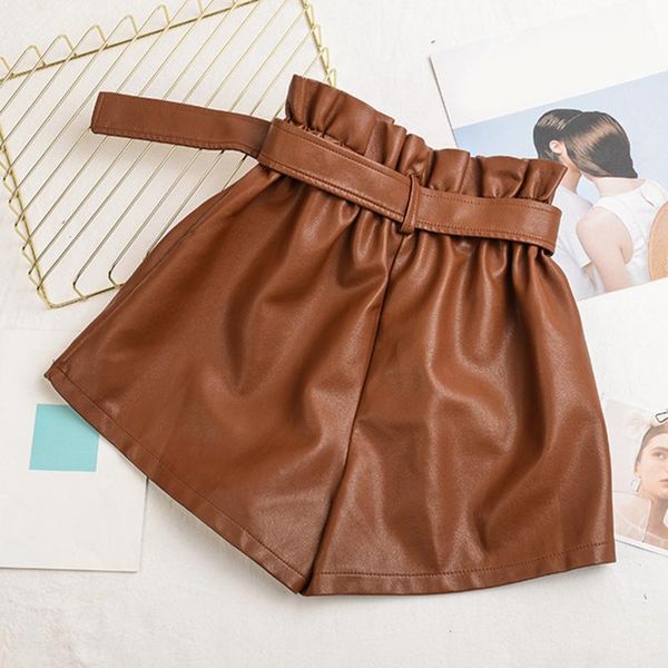 women's shorts women chic fashion faux leather vintage high waist female all-match solid color loose casual, White;black
women's shorts women chic fashion faux leather vintage high waist female all-match solid color loose casual, White;black