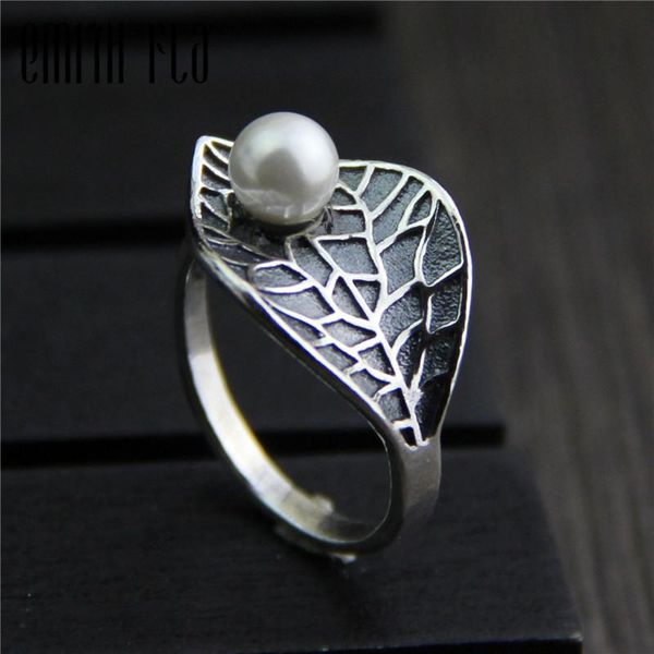 cluster rings genuine 925 sterling silver female vintage open leave pearl design fashion jewelry for women opening adjustable, Golden;silver
cluster rings genuine 925 sterling silver female vintage open leave pearl design fashion jewelry for women opening adjustable, Golden;silver
