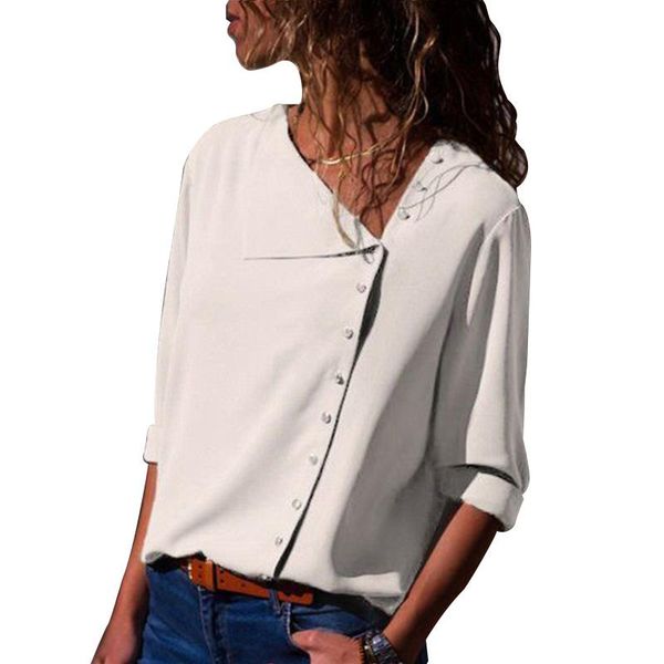 womens casual solid color long sleeve v neck shirt loose side button irregular blouse lapel chiffon white l women's blouses & shirts
womens casual solid color long sleeve v neck shirt loose side button irregular blouse lapel chiffon white l women's blouses & shirts
