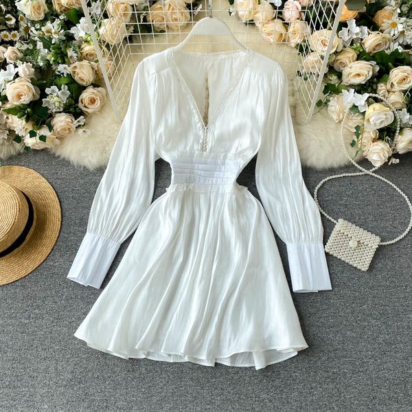 hollow backless dress women elegant solid v neck long sleeve a-line dress autumn korean streetwear short dress 210419, Black;gray
hollow backless dress women elegant solid v neck long sleeve a-line dress autumn korean streetwear short dress 210419, Black;gray
