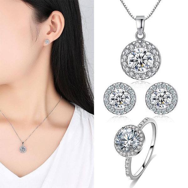 earrings & necklace crystal 1set women wedding silvery zircon luxury gifts anniversary gift girls bride ring bridal jewelry set, Silver
earrings & necklace crystal 1set women wedding silvery zircon luxury gifts anniversary gift girls bride ring bridal jewelry set, Silver