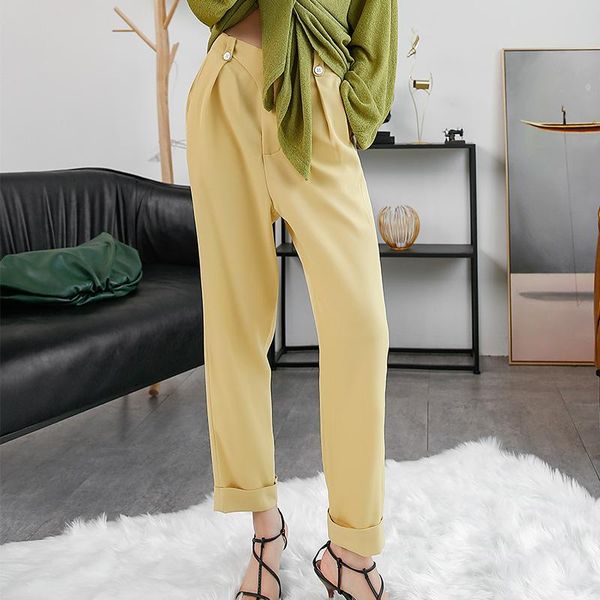 women's pants & capris 2021 summer korean carrot drape pipe formal office ladies yellow dark blue casual ankle-length hemmed harem wome, Black;white
women's pants & capris 2021 summer korean carrot drape pipe formal office ladies yellow dark blue casual ankle-length hemmed harem wome, Black;white