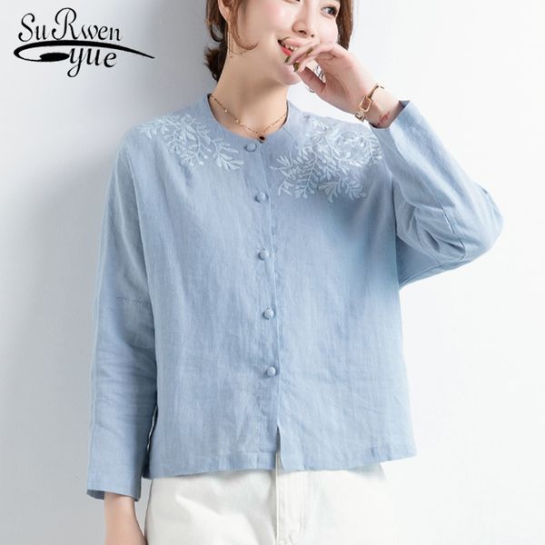 vintage autumn literary fan embroidered shirt plus size women s loose joker solid color bottom 6221 50 210508, White
vintage autumn literary fan embroidered shirt plus size women s loose joker solid color bottom 6221 50 210508, White
