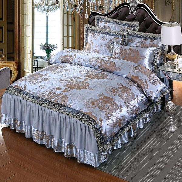 bedding sets home textile set jacquard lace duvet cover bed skirt 4pcs linen european king luxury bedclothes
bedding sets home textile set jacquard lace duvet cover bed skirt 4pcs linen european king luxury bedclothes