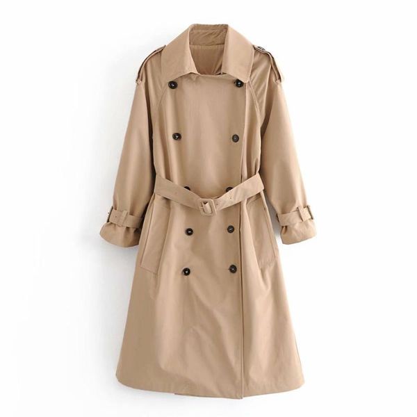 women's trench coats 2021 autumn solid button sashes long sleeve v-neck female fashion casual women clothes, Tan;black
women's trench coats 2021 autumn solid button sashes long sleeve v-neck female fashion casual women clothes, Tan;black