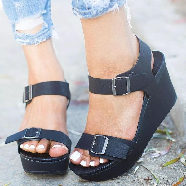 dress shoes buckle strap wedges rome gladiator women sandals high ankle concise boho front rear plus size, Black
dress shoes buckle strap wedges rome gladiator women sandals high ankle concise boho front rear plus size, Black