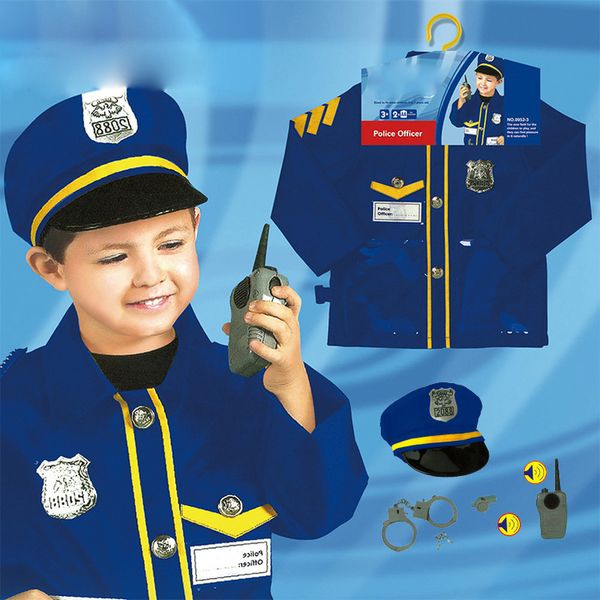 Children's police occupation experience service system suit cosplay costume Halloween, Black;red
Children's police occupation experience service system suit cosplay costume Halloween, Black;red