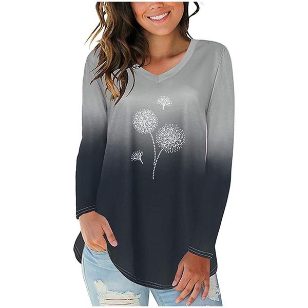 women's blouse plus size womens long sleeve v-neck gradient colour loose casual tee blusas mujer de moda 2021 ropa blouses & shirts, White
women's blouse plus size womens long sleeve v-neck gradient colour loose casual tee blusas mujer de moda 2021 ropa blouses & shirts, White