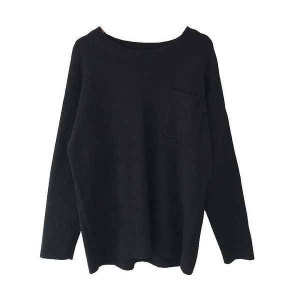 women's sweaters big size knitting sweater pocket loose fit round neck long sleeve women pullovers fashion tide autumn winter 2021 a01-, White;black
women's sweaters big size knitting sweater pocket loose fit round neck long sleeve women pullovers fashion tide autumn winter 2021 a01-, White;black