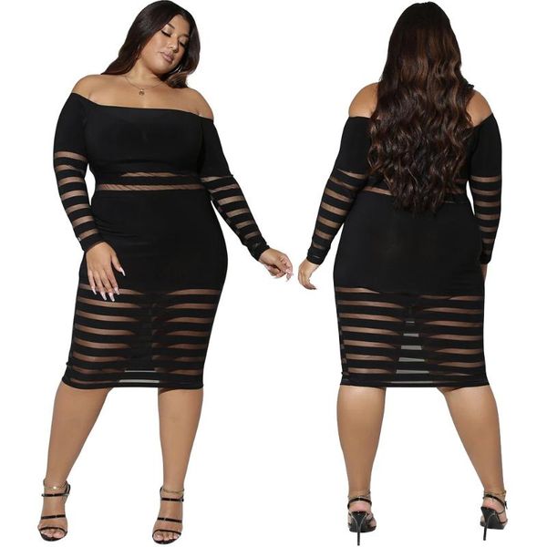 casual dresses plus size for women 3xl 4xl 5xl long sleeve transparent mesh clothing slash neck off shoulder black bodycon dress, Black;gray
casual dresses plus size for women 3xl 4xl 5xl long sleeve transparent mesh clothing slash neck off shoulder black bodycon dress, Black;gray