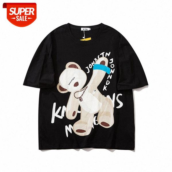 american simple high street letter print t-shirt loose teddy bear short sleeve tee couple men and women #hm8r, White;black
american simple high street letter print t-shirt loose teddy bear short sleeve tee couple men and women #hm8r, White;black