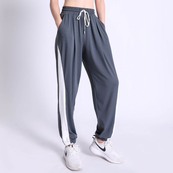grey sports harlan fitness women's loose elastic bodyguard pants fast dry running training legged yoga suit, Black;white
grey sports harlan fitness women's loose elastic bodyguard pants fast dry running training legged yoga suit, Black;white