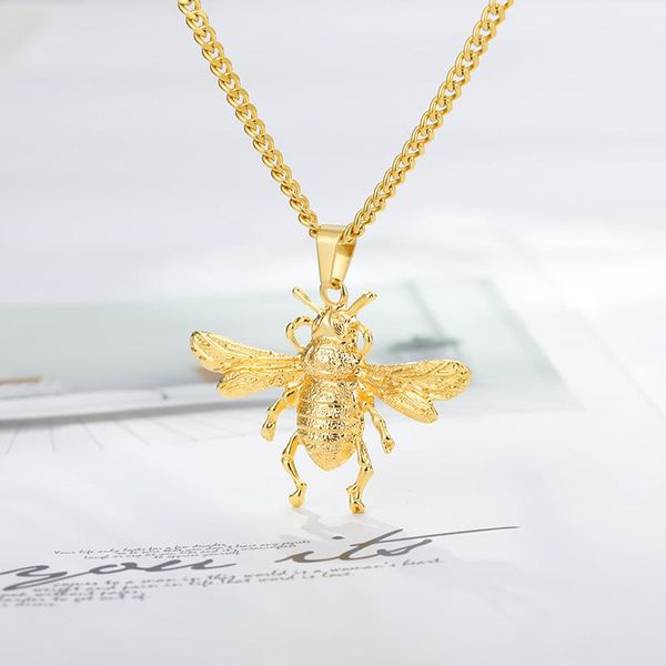 fashion cartoon insect copper pendant little bee necklace stainless steel whip chain jewelry gold color women men gift 2021 necklaces, Silver
fashion cartoon insect copper pendant little bee necklace stainless steel whip chain jewelry gold color women men gift 2021 necklaces, Silver