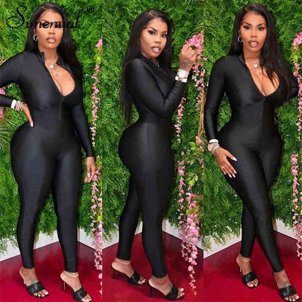 simenual solid zip up casual bodycon rompers womens jumpsuit sporty workout long sleeve autumn winter 2021 fashion jumpsuits hot, Black;white
simenual solid zip up casual bodycon rompers womens jumpsuit sporty workout long sleeve autumn winter 2021 fashion jumpsuits hot, Black;white