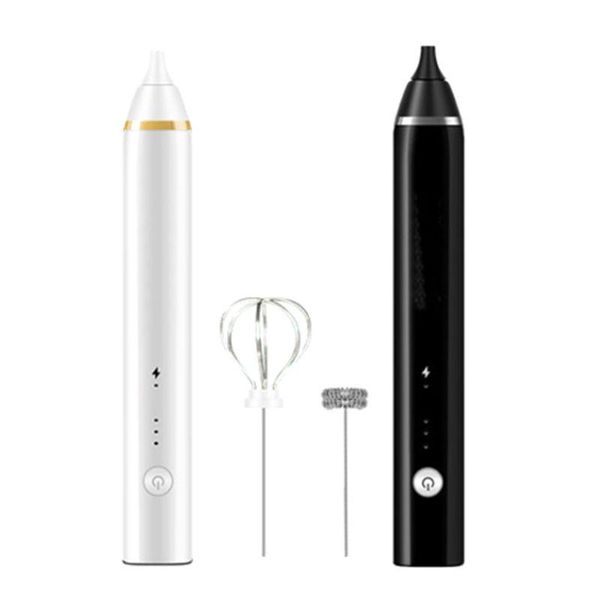 blender double spring whisk head electric milk frother stainless steel handheld foamer drink mixer for coffee cappuccino