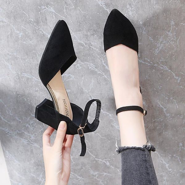 dress shoes 2021 sandalias femeninas high heels autumn flock pointed sandals female summer mujer, Black
dress shoes 2021 sandalias femeninas high heels autumn flock pointed sandals female summer mujer, Black