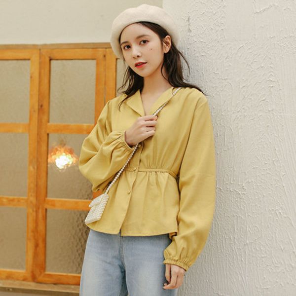 women's blouses & shirts arrival spring autumn korea fashion women long sleeve v-neck all-matched casual yellow ladies slim s, White
women's blouses & shirts arrival spring autumn korea fashion women long sleeve v-neck all-matched casual yellow ladies slim s, White