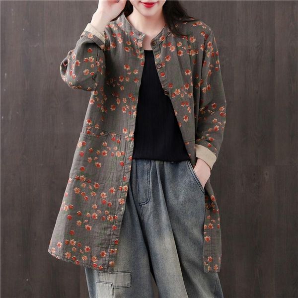 women's trench coats spring and autumn cotton floral coat long sleeve medium length 40-60 middle-aged elderly windbreaker loose, Tan;black
women's trench coats spring and autumn cotton floral coat long sleeve medium length 40-60 middle-aged elderly windbreaker loose, Tan;black