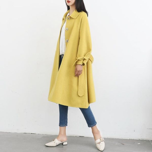 women's wool & blends double-sided cashmere overcoat in spring 2021 medium and long albaca big umbrella is, Black
women's wool & blends double-sided cashmere overcoat in spring 2021 medium and long albaca big umbrella is, Black