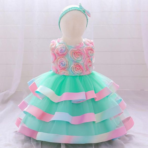 girl's dresses 2021 send headband baptism 1st birthday dress for baby girl colorful flower wedding party princess toddler child clothes, Red;yellow
girl's dresses 2021 send headband baptism 1st birthday dress for baby girl colorful flower wedding party princess toddler child clothes, Red;yellow