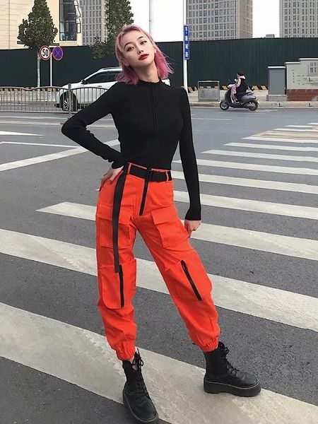 women's pants & capris romanlaixi bf loose carrot pant casual and comfortable multi-pocket street overalls were thin harlan 2021, Black;white 
women's pants & capris romanlaixi bf loose carrot pant casual and comfortable multi-pocket street overalls were thin harlan 2021, Black;white