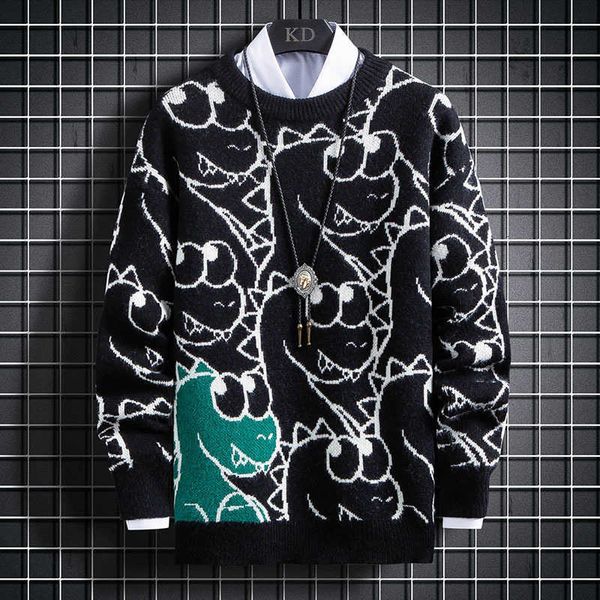 men's sweaters harajuku knitted men hip hop pullover dinosaur printed sweater funny streetwear male winter 7r0c, White;black
men's sweaters harajuku knitted men hip hop pullover dinosaur printed sweater funny streetwear male winter 7r0c, White;black