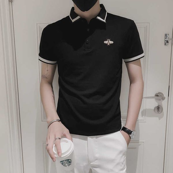 bee embroidery men's polo shirt summer short sleeve slim lapel polo shirts korean fashion business casual male clothing 210527, White;black
bee embroidery men's polo shirt summer short sleeve slim lapel polo shirts korean fashion business casual male clothing 210527, White;black