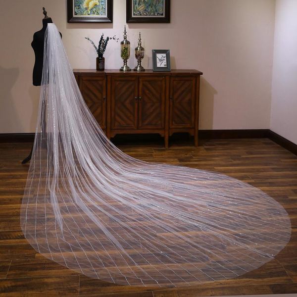bridal veils simple 3m shallow ivory catherdal wedding veil with one layer tulle edge accessories, Black