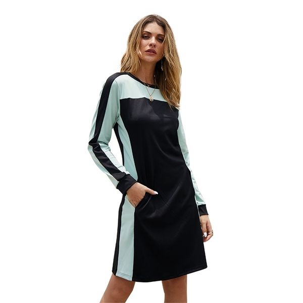 autumn winter women's long sleeve round neck splicing dress fashion geometric rectangle temperament commuting pullover 210522, Black;gray
autumn winter women's long sleeve round neck splicing dress fashion geometric rectangle temperament commuting pullover 210522, Black;gray
