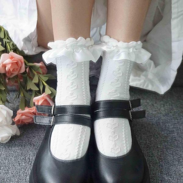 lolita women socks sweet heart lace girls cotton white female dress streetwear calcetine & hosiery, Black;white
lolita women socks sweet heart lace girls cotton white female dress streetwear calcetine & hosiery, Black;white