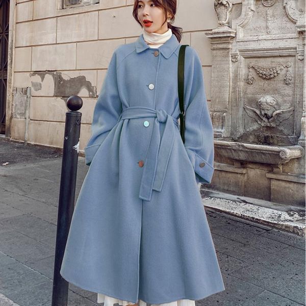 women's wool & blends womens woolens coat mid-length 2021 autumn winter korean fashion retro loose casual elegant women woolen cloth ja, Black
women's wool & blends womens woolens coat mid-length 2021 autumn winter korean fashion retro loose casual elegant women woolen cloth ja, Black