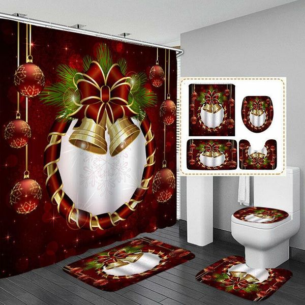 christmas printing bathroom shower curtain toilet waterproof cover mat set home accessories curtains
christmas printing bathroom shower curtain toilet waterproof cover mat set home accessories curtains