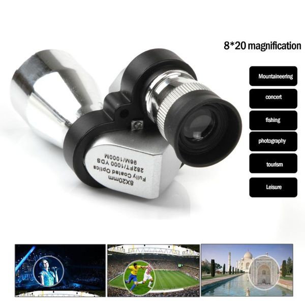 mini pocket 8x20 silver monocular telescope with magnifying hood microscope telescopes
mini pocket 8x20 silver monocular telescope with magnifying hood microscope telescopes