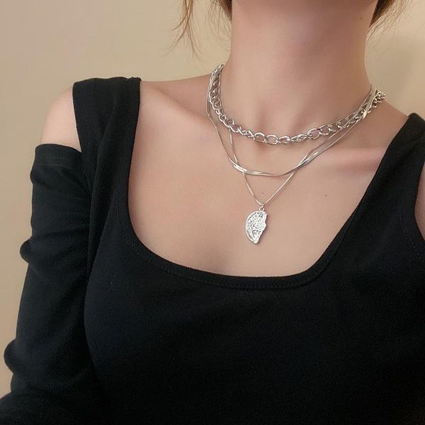 pendant necklaces multi-layer chain necklace for women retro niche design crescent fashion clavicle jewelry, Silver
pendant necklaces multi-layer chain necklace for women retro niche design crescent fashion clavicle jewelry, Silver