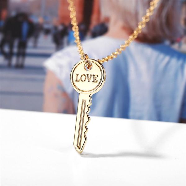 pendant necklaces fashion simple love key metal necklace women goth lover letter cuban link chain punk romantic alloy choker, Silver
pendant necklaces fashion simple love key metal necklace women goth lover letter cuban link chain punk romantic alloy choker, Silver