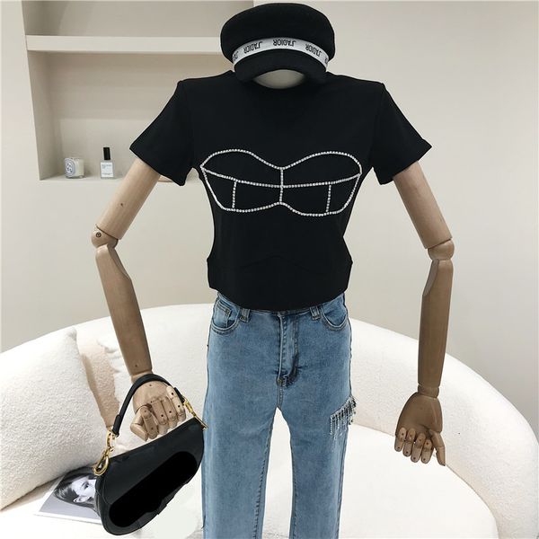 spring niche summer 2021 female fashion design sensation of mending water drill takes short sleeve t shirt, White
spring niche summer 2021 female fashion design sensation of mending water drill takes short sleeve t shirt, White